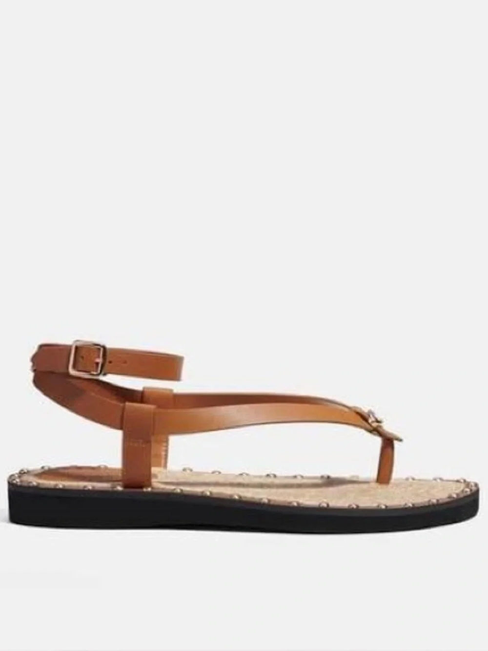 COACH Gracey Leather Espadrille Thong Sandals